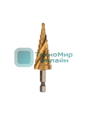 Сверло по металлу ступенчатое Kranz ТИТАН 4,0-20,0 мм 76 мм 65 HRC Р6М5 TiN