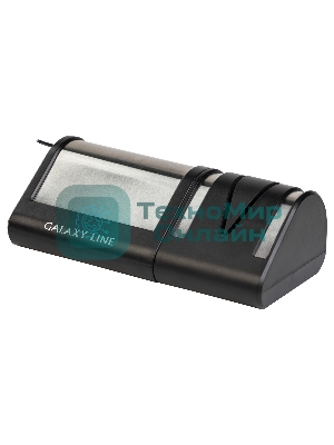 Электрическая точилка для ножей LINE GL 2442, черный/серебро мощность 18 Вт, идеальная заточка любых ножей: металлических, кухонных, керамических, спортивных, складных. Отличный результат в домашних условиях, время заточки 1 минута. Точильные элементы с алмазным покрытием, 2 этапа обработки лезвий ножей, съемный точильный блок, 220-240 В, 50 Г