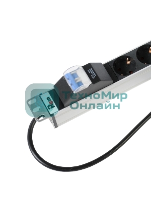 Верт блок розет Rem-16 с авт 16А 10 Shuko 10IEC60320 C19 16A алюм 33-38U 3м