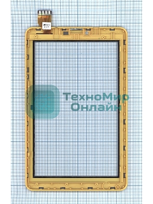 Сенсорное стекло (тачскрин) для Irbis TZ753, белое с желтой рамкой