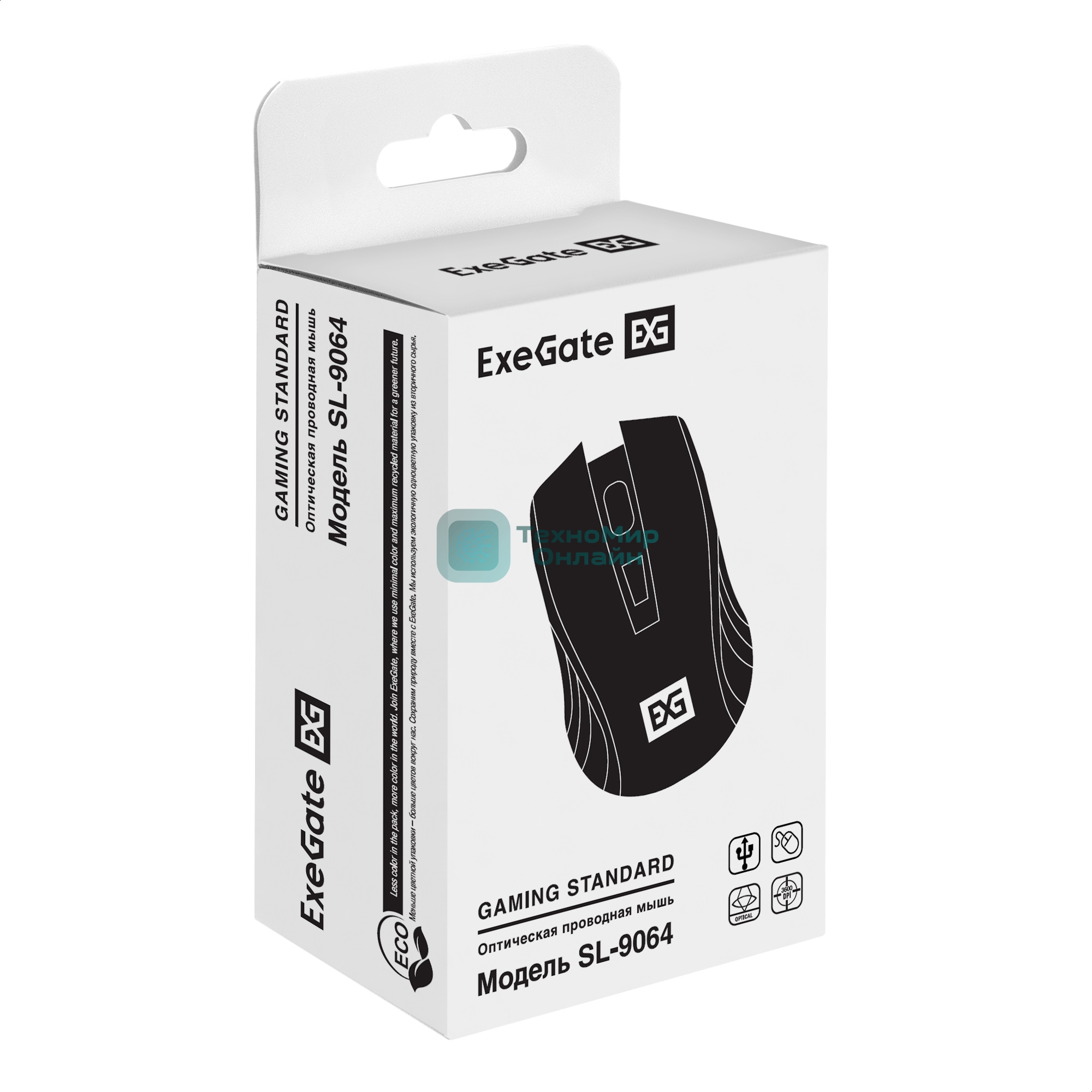 Мышь проводная ExeGate Professional Standard SL-9064 черный, 3600 dpi, USB, кнопки - 6