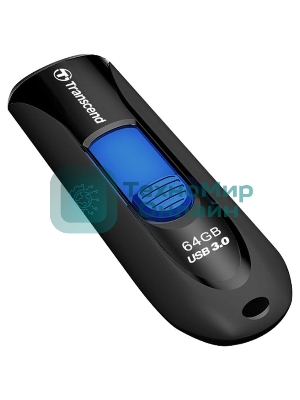 Флешка USB Transcend JetFlash 790 (TS64GJF790K), 64 Gb, USB 3.0, R/W 90/40, черный/синий