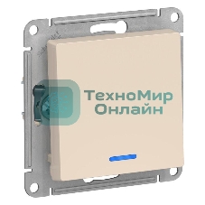 Выключатель 1-клавишный с подсветкой, сх.1а, 10АХ, механизм, бежевый