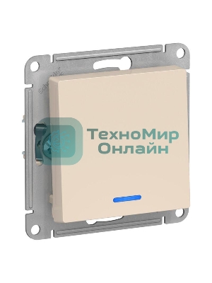 Выключатель 1-клавишный с подсветкой, сх.1а, 10АХ, механизм, бежевый