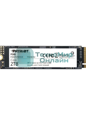 Накопитель SSD Patriot P300, 2Tb, PCIe 3.0 x4, M.2 2280, NVMe, R/W 2100/1650