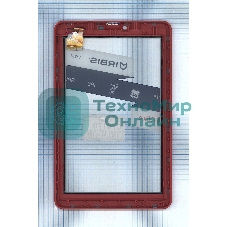 Сенсорное стекло (тачскрин) для Irbis TZ753, белое с красной рамкой