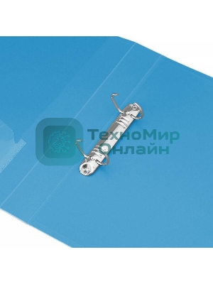 Папка на 2-х D-кольцах Бюрократ -0840/2DBLU A4, пластик, 0.8мм корешок 40мм, внутренний и торцевой карман, синий