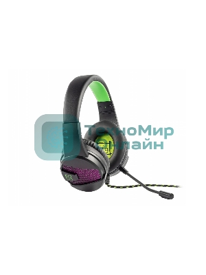 Гарнитура Harper GHS-X15 чёрный/зелёный, проводная