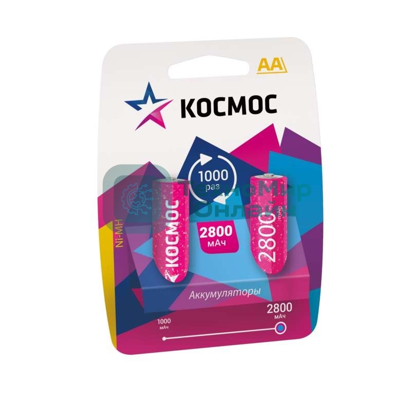 Аккумулятор Космос KOCR6NIMH2800MAH2BLR6 NiMn 2800мА·ч BP-2(блист.2шт.) ЦЕНА ЗА 1 шт