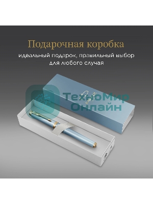 Ручка роллер Parker IM Writing Rituals T331 (2203893) бирюзовый F, черные чернила, подарочная коробка