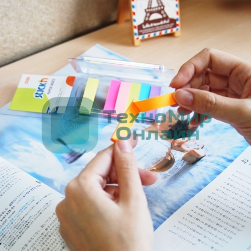 Закладки самоклеящиеся, индексы бумажные Stick`n 21616 4 цвета в упаковке, 40 листов, 12x50мм,+38x50мм, блистер