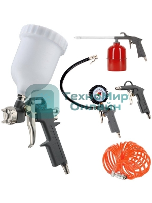 Набор пневмоинструмента PATRIOT KIT 5A 5пр. краскопульт с в.баком пистолеты шланг5м пульверизатор