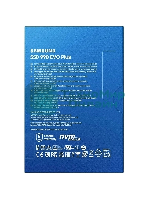 Накопитель SSD Samsung 990 EVO Plus, 1024 Gb, M.2 2280, PCIe 4.0 x4, NVMe, R/W 7150/6300