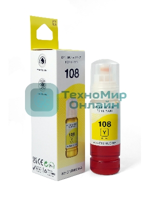 Чернила NVPrint 108 (NV-C13T09C44A) для Epson L8050, L18050 (70 мл) Yellow (в коробке) совместимые