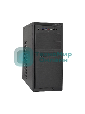 Компьютерный корпус Minitower ExeGate MA-372UX Black, mATX без БП 2*USB+2*USB3.0, Audio