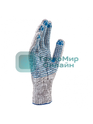 Перчатки трикотажные, с ПВХ точкой, серый меланж, 10 класс Россия