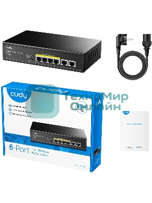 Коммутатор Cudy FS1006P (L2) 6x100Мбит/с 4PoE+ 60W неуправляемый