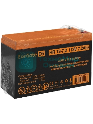 Батарея для ИБП ExeGate HR 12-7.2 (12V 7.2Ah), клеммы F2