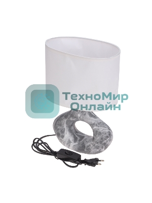 Светильник декоративный настольный Rexant Форте, основание кольцо под черный мрамор, белый абажур, цоколь Е27, 60Вт