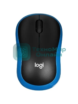 Мышь беспроводная Logitech M185 синий, 1000 dpi, радиоканал, USB, кнопки - 3