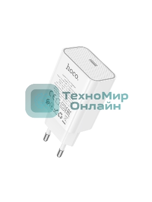 Зарядное устройство Hoco 20Вт, QC3.0/PD, Type-C, C143A, белый, блистер
