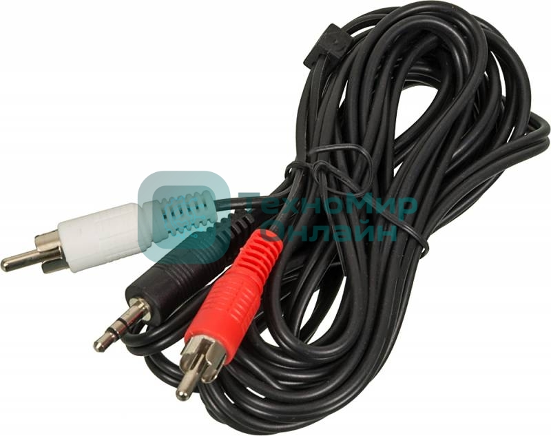 Кабель аудио Ningbo JAAC010-3 2хRCA (m)/Jack 3.5 (m) 3м. черный