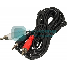 Кабель аудио Ningbo JAAC010-3 2хRCA (m)/Jack 3.5 (m) 3м. черный
