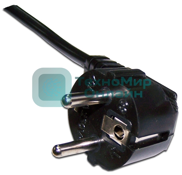 Шнур питания LANMASTER C19-Schuko угловая, 3х1.5, 220В, 16А, черный, 1 метр