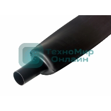Термоусаживаемая трубка Rexant 50,0/25,0 мм, черная, упаковка 10 шт. по 1 м