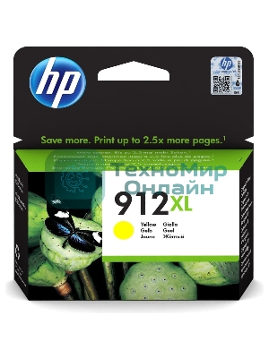 Картридж струйный HP 912XL 3YL83AE желтый увеличенной емкости (825 стр) для HP OfficeJet 801x, 802x
