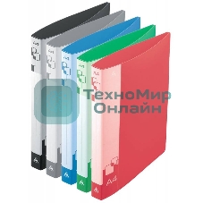Папка на 2-х кольцах Бюрократ -0827/2R A4, пластик, 0.7мм корешок 27мм, внутренний и торцевой карман, ассорти