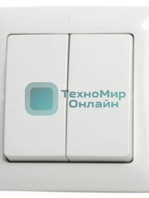 Выключатель WESSEN VS56-234-BХИТ белый 2-клавишный 6А скрытый монтаж