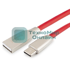 Кабель USB2.0 Cablexpert CC-G-USBC01R-1M, AM/Type-C, серия Gold, длина 1м, красный, блистер