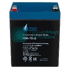 Батарея для ИБП Парус-электро HM-12-5 (AGM/12В/5А·ч/клемма F2), 90х70х101мм