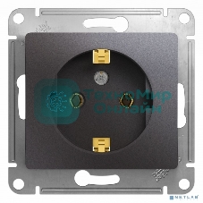 Механизм розетки 1-м Glossa 16А 250 В с заземл. графит SchE GSL001343