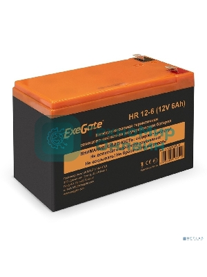 Аккумуляторная батарея ExeGate EX288653RUS HR 12-6 (12V 6Ah 1224W, клеммы F2+F1-)
