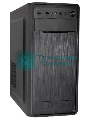 Компьютерный корпус Miditower ExeGate XP-332 Black, ATX, (XP500, Black,120мм), 2*USB, Audio