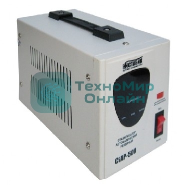 RUCELF CTAP-500VA 500ВА, диапазон 140-270,однофазный,управление релейное, дисплей,точность 220+-6%, КПД 98%.