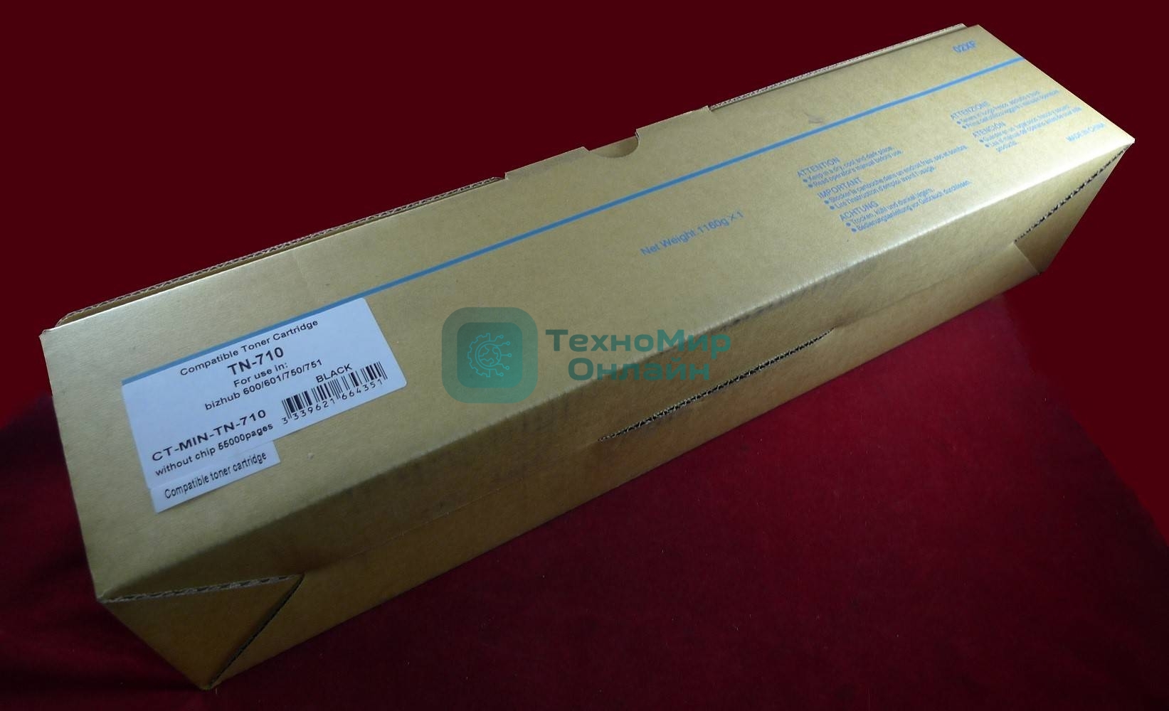 Тонер Konica-Minolta bizhub 600/601/750/751 TN-710 (туба 1160г) JPN