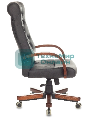 Кресло Бюрократ T-9928WALNUT/ECO черный, экокожа