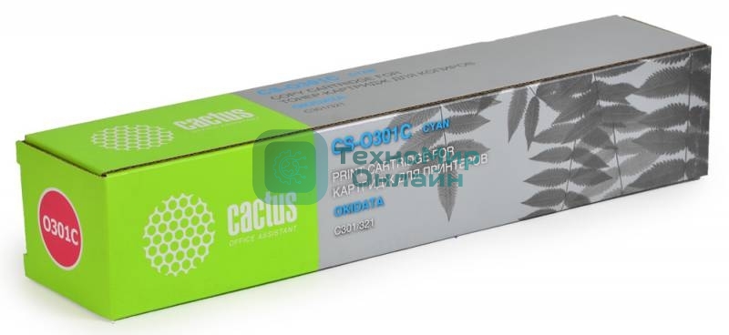 Картридж лазерный Cactus CS-O301C (44973543) голубой (1500 стр.) для OKI C301/321