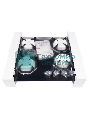 Газовая варочная панель Maunfeld EGHG.64.2CB/G, 4 конфорки, закаленное стекло, черный