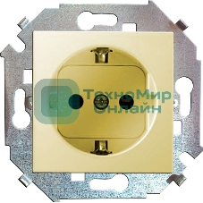 Механизм розетки 1-м СП Simon15 защ. шторки с заземл. сл. кость Simon 1591443-031