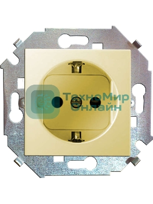 Механизм розетки 1-м СП Simon15 защ. шторки с заземл. сл. кость Simon 1591443-031