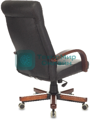 Кресло Бюрократ T-9928WALNUT/ECO черный, экокожа