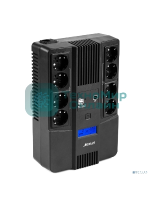 Источник бесперебойного питания Бастион SKAT-UPS 800-AID-IN-1x9-8 ИБП 220В 480Вт, LCD, АКБ 1x 9А·ч, line interactive, мод.синус, 8хSchuko,2xUS (8933)