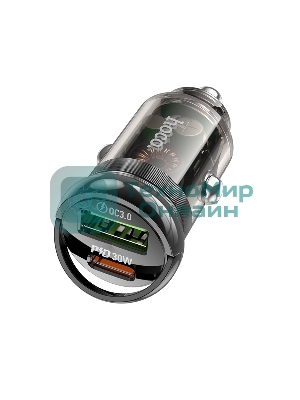 Автомобильное зарядное устройство Hoco Z53A 30Вт, USB, Type-C, черный, коробка