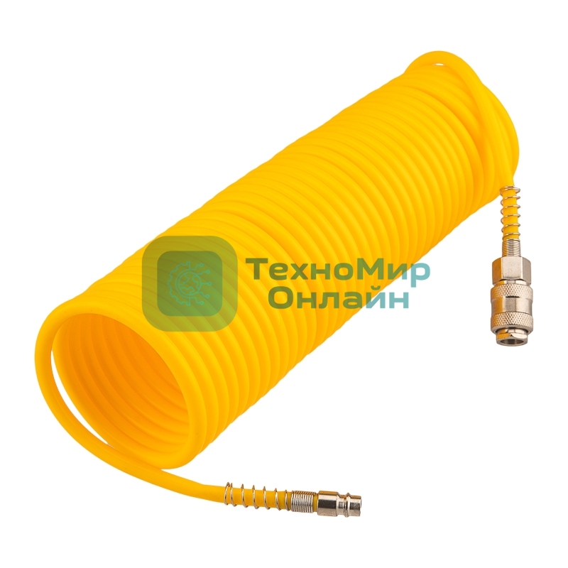 Шланг спиральный для компрессора Kranz с быстросъемным соединением, 10 м