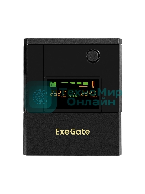 Источник бесперебойного питания ExeGate Smart LB-2000.LCD.AVR.8C13.USB (2000VA/1200W, цветной LCD, AVR, 8*C13, USB, батарея 12V 9Ah - 2 шт., металлический корпус, Black)