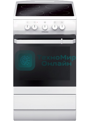 Плита электрическая Hansa FCCW54000 белый, конфорок 4 шт, духовка 68 л, 50 см x 85 см x 60 см